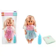 Păpușă în haine cu fundiță face pipi cu accesorii 30cm