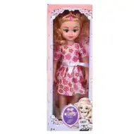 Păpușă în rochie cu flor cu sunete 46cm