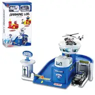 Parcare de poliție cu mașină și elicopter