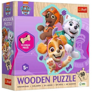 Patrula Cățelușilor - Echipa veselă - puzzle din lemn cu 50 de piese - Trefl