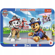 Patrula Cățelușilor eroii căței 2 în 1 puzzle pentru bebeluși cu ramă - Trefl