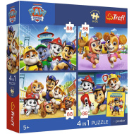 Patrula Cățelușilor - puzzle Premium Plus Kids 4 x 88 piese - Trefl