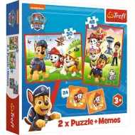 Paw Patrol 2 in 1 puzzle și joc de memorieee - Trefl