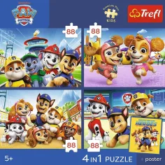 Paw Patrol - 4 x 88 de piese Premium Plus Kids puzzle - Trefl imaginea 2