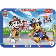 Paw Patrol câini eroi 2 în 1 puzzle cu ramă - Trefl