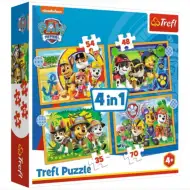 Paw Patrol: Echipa este în vacanță 4 in 1, 35-48-54-70 bucăți puzzle - Trefl