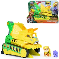 Paw Patrol Filmul cu Dinozauri: Chomp & Rescue vehicul cu figurina Rubble - Spin Master