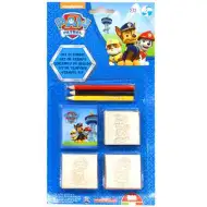 Paw Patrol set ştampile 3 bucăţi cu creioane colorate