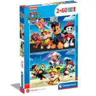 Paw Patrol Supercolor 2 in 1 2x60 bucăți puzzle - Clementoni