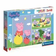 Peppa Pig 3x48 bucăți puzzle set - Clementoni