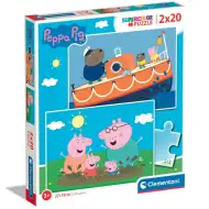 Peppa Pig Supercolor 2 in 1 2x20 bucăți puzzle - Clementoni