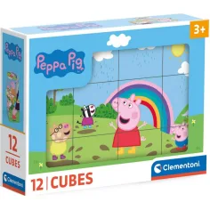 Peppa porcușor 12bucăți cuburi de poveste - Clementoni imaginea 1