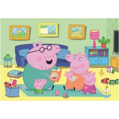 Purcelușa Peppa: distracție în familie - puzzle Supercolor de 60 de piese - Clementoni imaginea 2