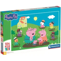 Peppa porculi Sărituri vesele în bălți 104 piese maxi puzzle – Clementoni