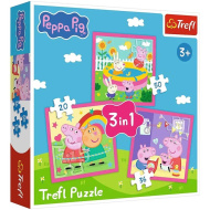 Peppa Purcelușa - puzzle 3 în 1 cu 20, 36 și 50 de piese - Trefl