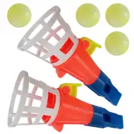 Pereche de joc de lansare-captură cu mini-pâlnie cu fluier și 4 mingi mai multe variante