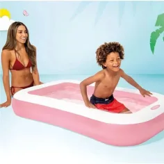 Piscină pentru copii dreptunghiulara roz 166x100x25cm - Intex imaginea 2