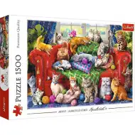 Pisici pe canapea 1500 bucăți puzzle - Trefl