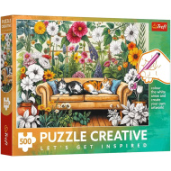 Pisicuțe în grădina cu flori – puzzle creativ de 500 de piese – Trefl
