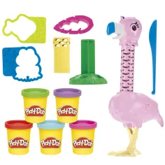 Play-Doh: Distracție cu pene, set de plastilină cu flamingo - Hasbro imaginea 2