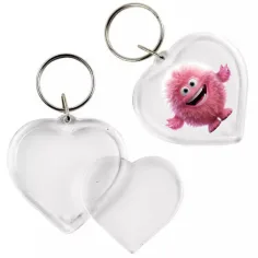 PlayBox: Breloc transparent în formă de inimă cu diametru de 5cm 1buc