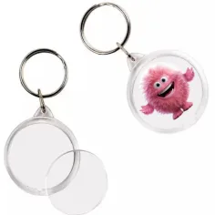 PlayBox: Suport de chei rotund transparent cu diametru de 5cm 1buc