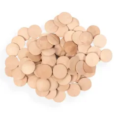 PlayBox: Butoane din lemn cu diametrul de 25mm set de 100 buc