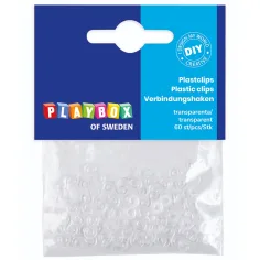 PlayBox: Set de 60 de clips din plastic transparent 'S' pentru bijuterii