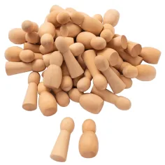 PlayBox: Figuri din lemn naturale 40x47mm pachet de 50buc