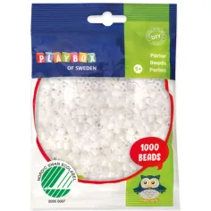 PlayBox: Perle MIDI de 5mm, 1000 bucăți, culoare albă