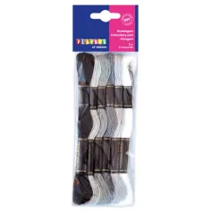 PlayBox: Set de fire de broderie 6 bucăți alb-negru