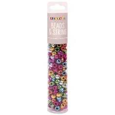 PlayBox: Set de mărgele de împletit de culoare metalică de 250 de bucăți