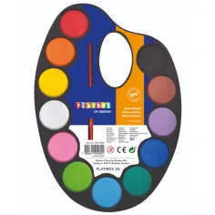 PlayBox: Set paletă de vopsea acquarelă 12 bucăți cu pensulă