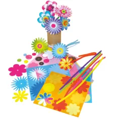 PlayBox: Set de creatie flori din hârtie cu zsenilia și butoane