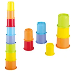 Playgo: Curcubeu jucărie de construcție pahare realizate din plastic reciclat 8 bucăți set imaginea 2