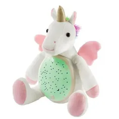 Pluș unicorn proiector cu LED lumini 25x27x19cm imaginea 2