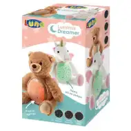 Pluș unicorn proiector cu LED lumini 25x27x19cm