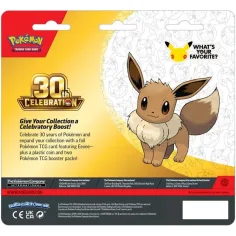 Pokémon TCG: 30 de ani de sărbătoare 2-Pack Blister – Dublu Larg (promo Eevee + monedă Pikachu) imaginea 2