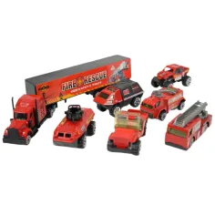 Power Driving: 7 bucăți set de mașină de pompieri imaginea 3