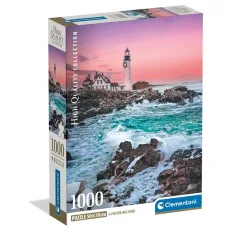 Prima ninsoare la Portland Head HQC 1000 de piese puzzle cu poster - Clementoni