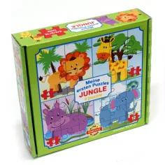 Primul meu puzzle: Animale din junglă 4 în 1 puzzle pentru bebeluși