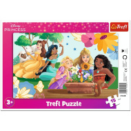 Prințese Disney puzzle în ramă 15 piese - Trefl