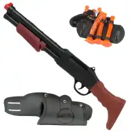 Pușcă cu gloanțe de ventuză cu un suport pentru armă care poate fi atașat la o centură 48cm