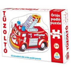Puzzel de podea gigant cu mașină de pompieri 12 piese