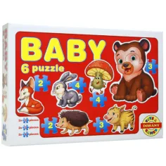 Puzzle bebe: Animale din pădure - D. Toys imaginea 1