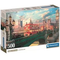 Puzzle compact HQC de 500 de piese Westminster pod la apus - Clementoni
