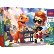 Puzzle Connect Joe cu 70 de piese și 6 cuburi de construcție - Trefl