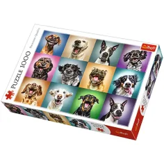 Puzzle cu 1000 de piese Câine Amuzant - Trefl imaginea 1