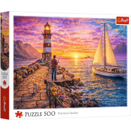 Puzzle cu 500 de piese – Far în apus de soare – Trefl