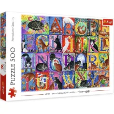 Puzzle cu abecedar cu pisici 500 de piese - Trefl
